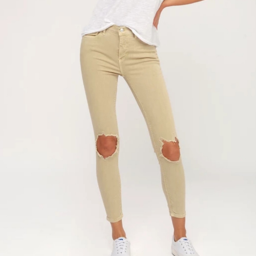 Free people high waist busted knee skinny jeans